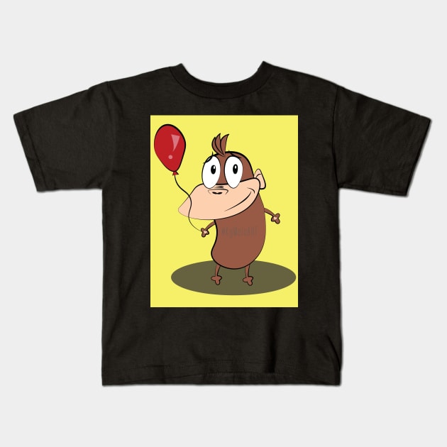 Cowardly George Kids T-Shirt by kymeloart